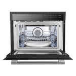 Forno Oliena Espresso Black 24-Inch Built-In Microwave and Convection Oven Combo, 1.6 cu.ft, 1750W Convection, 1000W Microwave, Stainless Steel Interior, Glass Touch Controls, Sensor Cooking - BonPrix Électroménagers