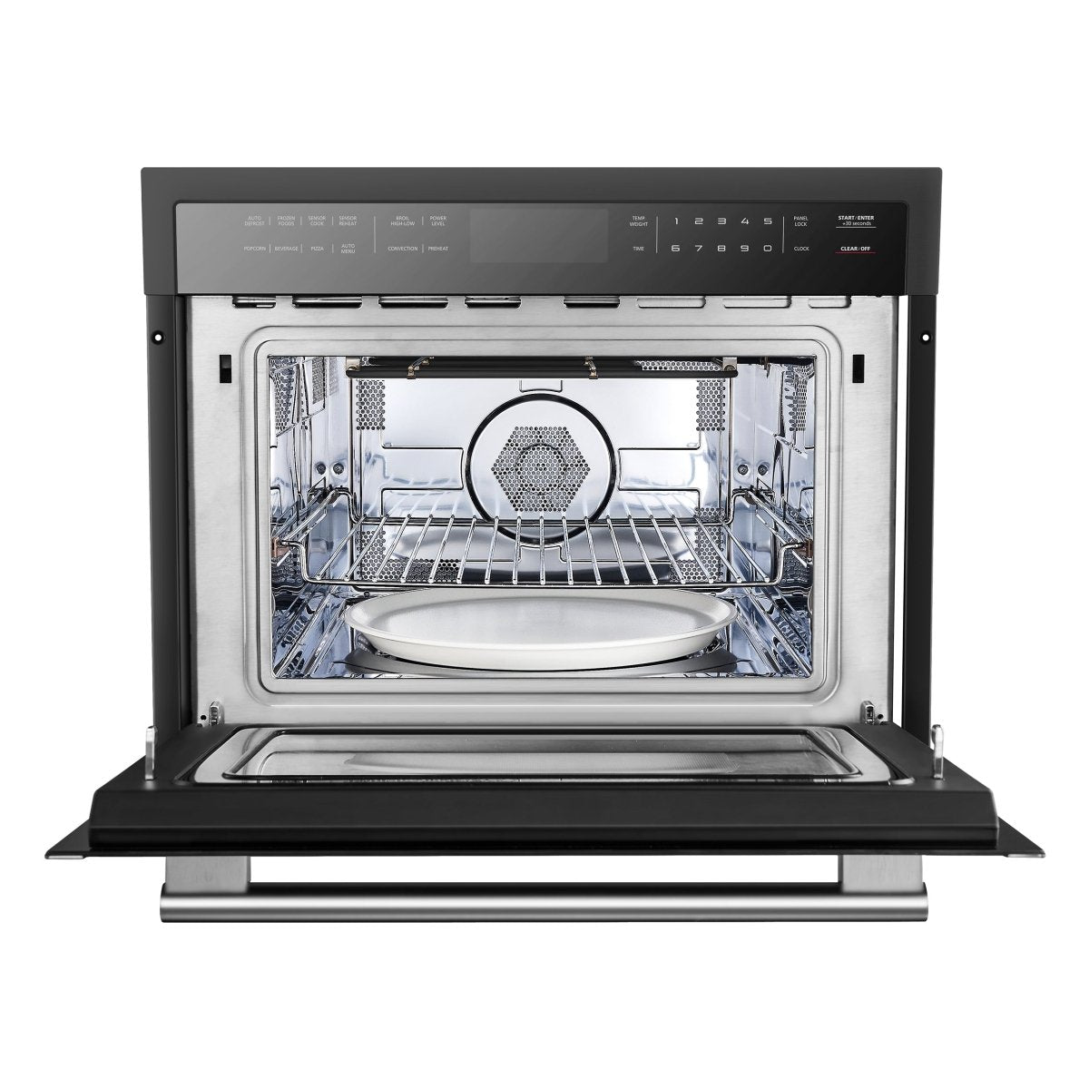 Forno Oliena Espresso Black 24-Inch Built-In Microwave and Convection Oven Combo, 1.6 cu.ft, 1750W Convection, 1000W Microwave, Stainless Steel Interior, Glass Touch Controls, Sensor Cooking - BonPrix Électroménagers