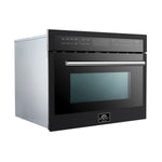 Forno Oliena Espresso Black 24-Inch Built-In Microwave and Convection Oven Combo, 1.6 cu.ft, 1750W Convection, 1000W Microwave, Stainless Steel Interior, Glass Touch Controls, Sensor Cooking - BonPrix Électroménagers