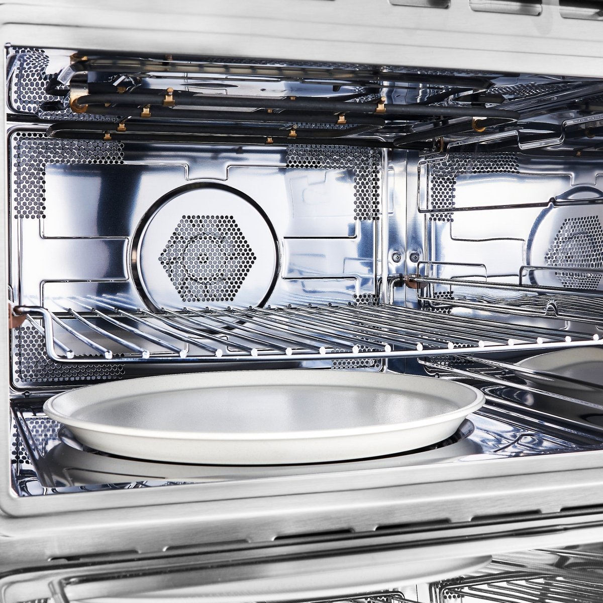 Forno Oliena Espresso White 24-Inch Built-In Microwave and Convection Oven Combo, 1.6 cu.ft, 1750W Convection, 1000W Microwave, Stainless Steel Interior, Glass Touch Controls, Sensor Cooking - BonPrix Électroménagers