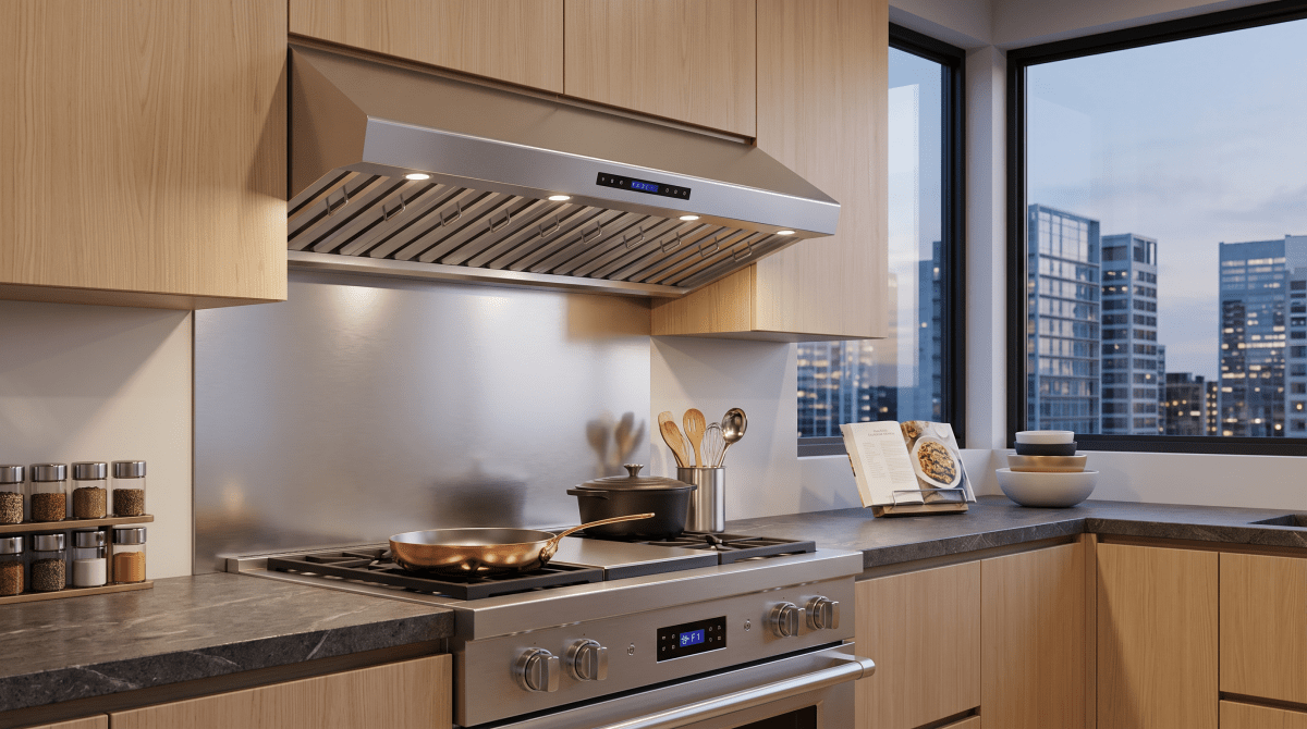Forno Palazzo 60-Inch Wall Mounted Range Hood, Stainless Steel, Heavy Duty Baffle Filters, Remote Control - BonPrix Électroménagers
