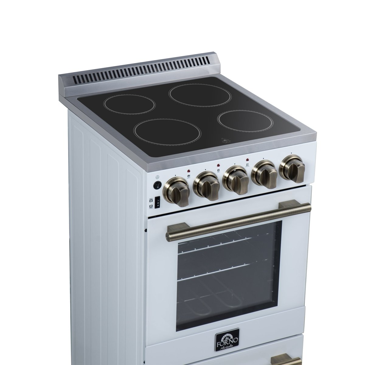 Forno Pallerano 20 Inch Freestanding Electric Range in White, Canada Version, Plug and Cord Included - BonPrix Électroménagers