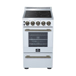 Forno Pallerano 20 Inch Freestanding Electric Range in White, Canada Version, Plug and Cord Included - BonPrix Électroménagers