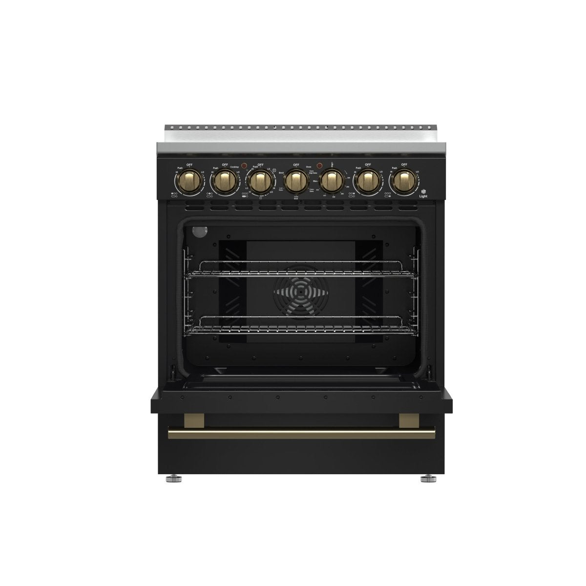Forno Paolo 30-Inch Freestanding Electric Range, Black, 4.38 cu.ft, True Convection Oven, Energy Efficient - BonPrix Électroménagers