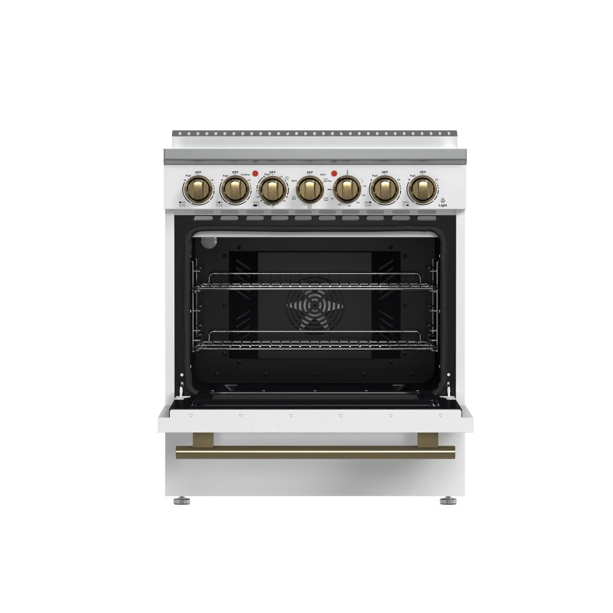 Forno Paolo 30-Inch Freestanding Electric Range, White, 4.38 cu.ft, True Convection Oven, Energy Efficient - BonPrix Électroménagers