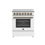 Forno Paolo 30-Inch Freestanding Electric Range, White, 4.38 cu.ft, True Convection Oven, Energy Efficient - BonPrix Électroménagers