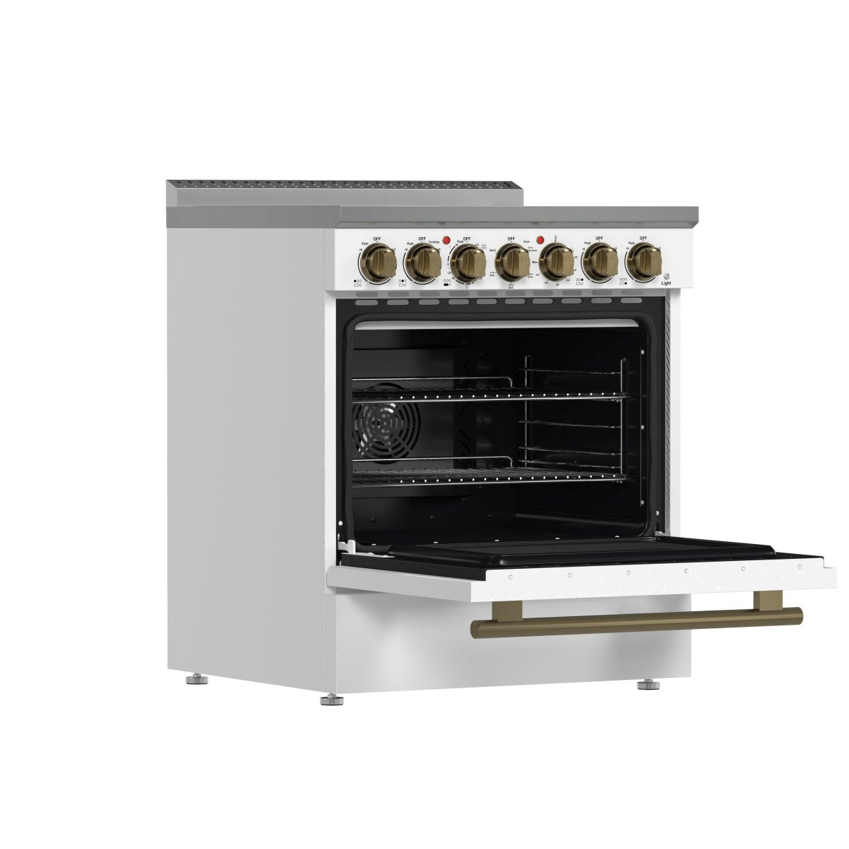 Forno Paolo 30-Inch Freestanding Electric Range, White, 4.38 cu.ft, True Convection Oven, Energy Efficient - BonPrix Électroménagers