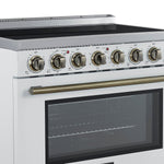 Forno Paolo 36 Inch White Freestanding Electric Range, Stainless Steel, 5.44 cu.ft, True Convection Oven, Energy Efficient - BonPrix Électroménagers