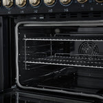 Forno Paolo 48 Inch Freestanding Electric Range in Black with Antique Brass, 6.7 cu.ft, True Convection Oven, Energy Efficient - BonPrix Électroménagers