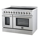 Forno Paolo 48 Inch Freestanding Electric Range, Stainless Steel, 6.7 cu.ft, True Convection Oven, Energy Efficient - BonPrix Électroménagers