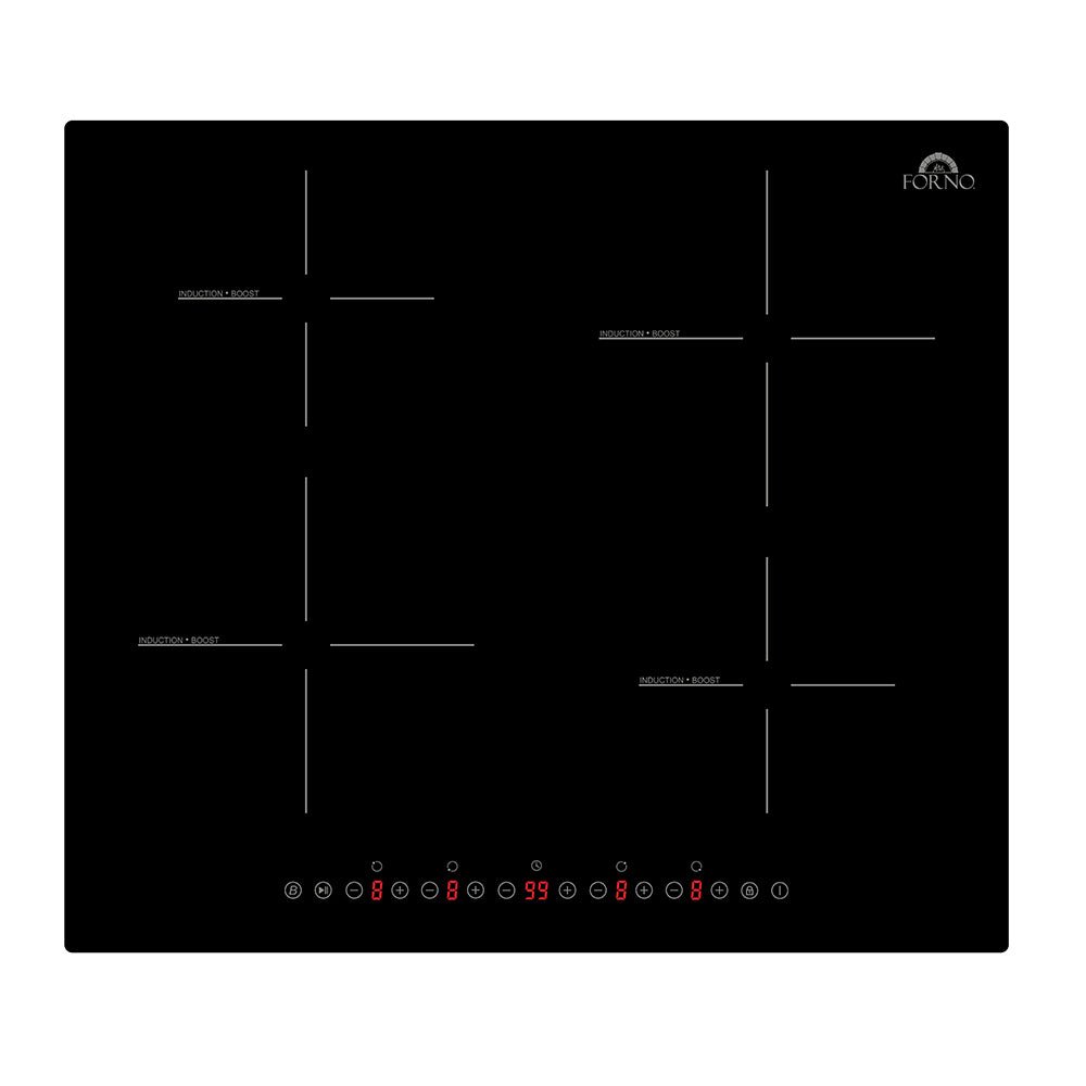 Forno Parco 24-Inch Induction Cooktop, 4 Zones, 7,200W Total Power, Touch Control, 9 Power Levels, Booster Function - BonPrix Électroménagers