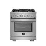 FORNO Premium 2-Piece Kitchen Bundle - Capriasca 30" Stainless Steel Range, Forno Gallipoli 30" French Door Refrigerator with Bottom Freezer 17.5 cu. ft Capacity - FBDL-019-01CAUS - BonPrix Électroménagers