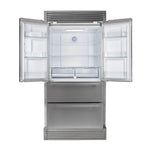 FORNO Premium 2-Piece Kitchen Bundle - Galiano 36" Stainless Steel Range, Forno Moena 36" French Door 19.2 cu. ft Stainless Steel Refrigerator, with Decorative Grill - 40" Wide - FBDL-019-03CAUS - BonPrix Électroménagers