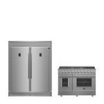 FORNO Premium 2-Piece Kitchen Bundle - Galiano 48" Gas Range, 60" Side-by-Side Refrigerator - FBDL-005-01CAUS - BonPrix Électroménagers