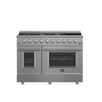 FORNO Premium 2-Piece Kitchen Bundle - Galiano 48" Stainless Steel Gas Range, Forno Maderno 2-28 " Wide Units with Decorative Trim - FBDL-018-03CAUS - BonPrix Électroménagers