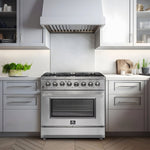FORNO Premium 3-Piece Kitchen Bundle - Galiano 36" Dual Fuel Range, 36" French Door Refrigerator, 24" Built-In Dishwasher - FBDL-004-02CAUS - BonPrix Électroménagers