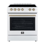 FORNO Premium 3-Piece Kitchen Bundle - Leonardo Espresso 30" White Range, 30" White Range Hood, 31" White Refrigerator - FBDL-001-03CA - BonPrix Électroménagers