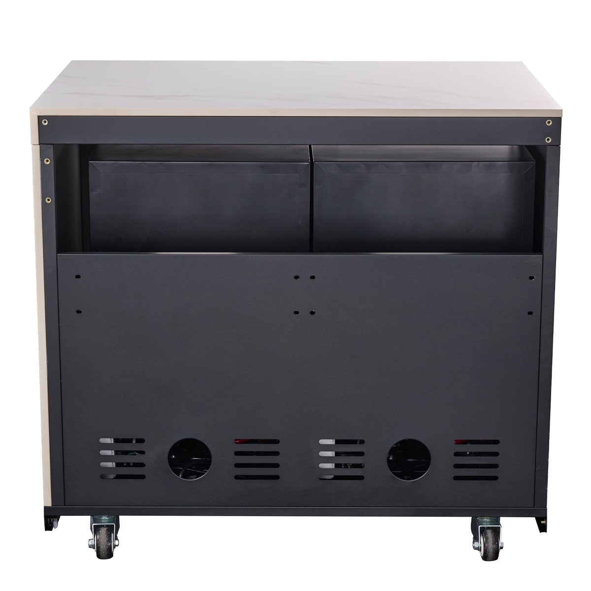 Forno Rimini Outdoor Kitchen: 30" BBQ 62,600 BTU, 4.8 cu.ft. Refrigerators, White Countertops - BonPrix Électroménagers