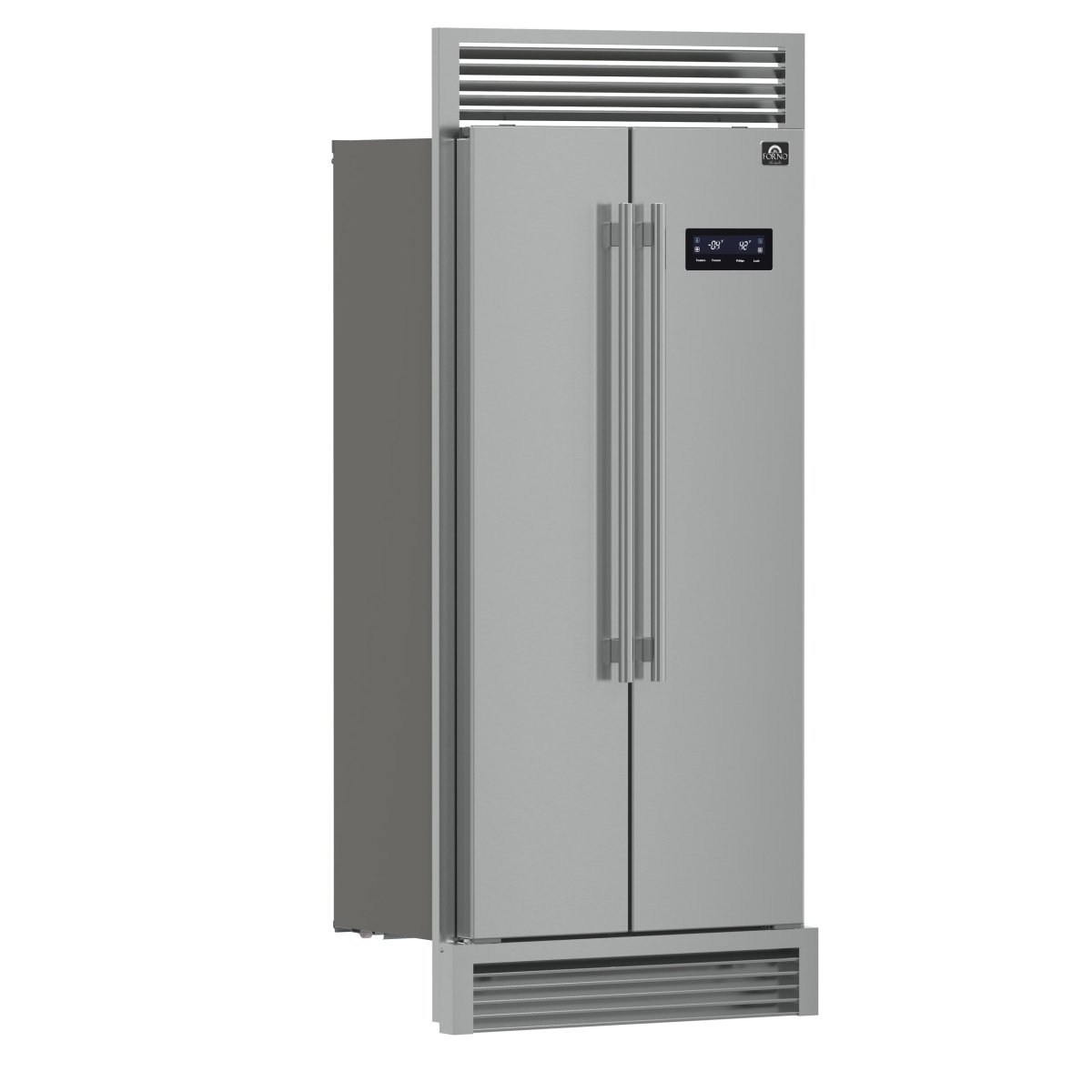 Forno Salerno 37-Inch Built-In Stainless Steel Refrigerator, 15.6 cu.ft, Decorative Grill, ENERGY STAR Certified - BonPrix Électroménagers