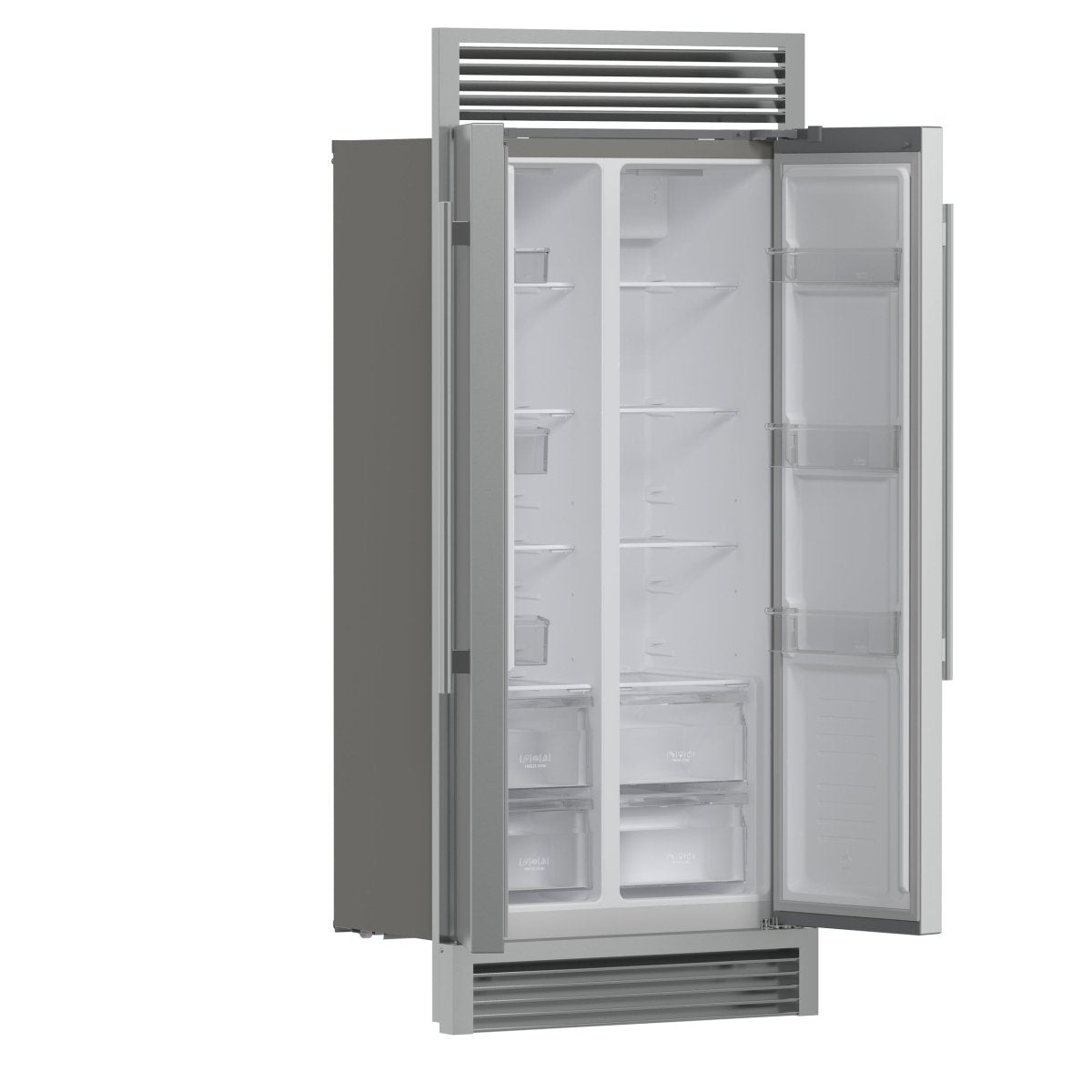 Forno Salerno 37-Inch Built-In Stainless Steel Refrigerator, 15.6 cu.ft, Decorative Grill, ENERGY STAR Certified - BonPrix Électroménagers