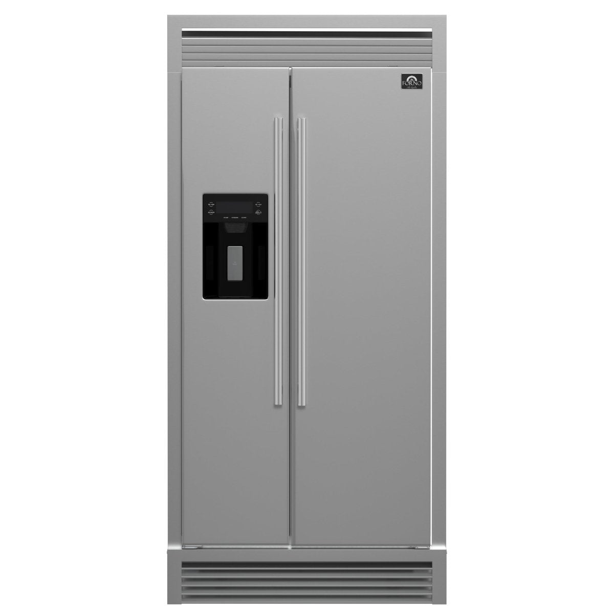 Forno Salerno 40-Inch Built-In Stainless Steel Refrigerator, 20 cu.ft, Decorative Grill, ENERGY STAR Certified - BonPrix Électroménagers