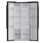 Forno Salerno Espresso 33-Inch Black Side-by-Side Refrigerator, 15.6 Cu. Ft., Energy-Efficient, No Frost, Modern Design - BonPrix Électroménagers