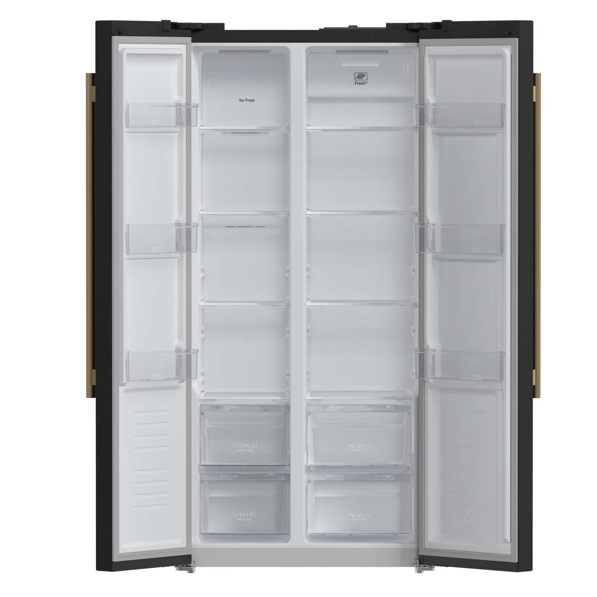 Forno Salerno Espresso 33-Inch Black Side-by-Side Refrigerator, 15.6 Cu. Ft., Energy-Efficient, No Frost, Modern Design - BonPrix Électroménagers
