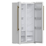 Forno Salerno Espresso 33-Inch White Side-by-Side Refrigerator, 15.6 Cu. Ft., Energy-Efficient, No Frost, Modern Design - BonPrix Électroménagers