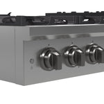 Forno Spezia Alta Qualita 36-Inch Pro-Style Gas Rangetop, Stainless Steel, 6 Sealed Burners, Continuous Cast Iron Grates, High Heat Output - BonPrix Électroménagers