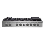 Forno Spezia Alta Qualita 48-Inch Pro-Style Gas Rangetop, Stainless Steel, 8 Sealed Burners, Continuous Cast Iron Grates, High Heat Output - BonPrix Électroménagers