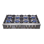 Forno Spezia Alta Qualita 48-Inch Pro-Style Gas Rangetop, Stainless Steel, 8 Sealed Burners, Continuous Cast Iron Grates, High Heat Output - BonPrix Électroménagers