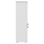 Forno Storico 22-Inch Retro bottom freezer Fridge in White, 9 cu.ft, copper-tone handle - BonPrix Électroménagers