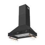 Forno Venezia 30 Inch Wall-Mounted Range Hood in Black with Touch Controls and Baffle Filters - BonPrix Électroménagers