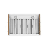 Forno Venezia 30 Inch Wall-Mounted Range Hood in White with Touch Controls and Baffle Filters - BonPrix Électroménagers