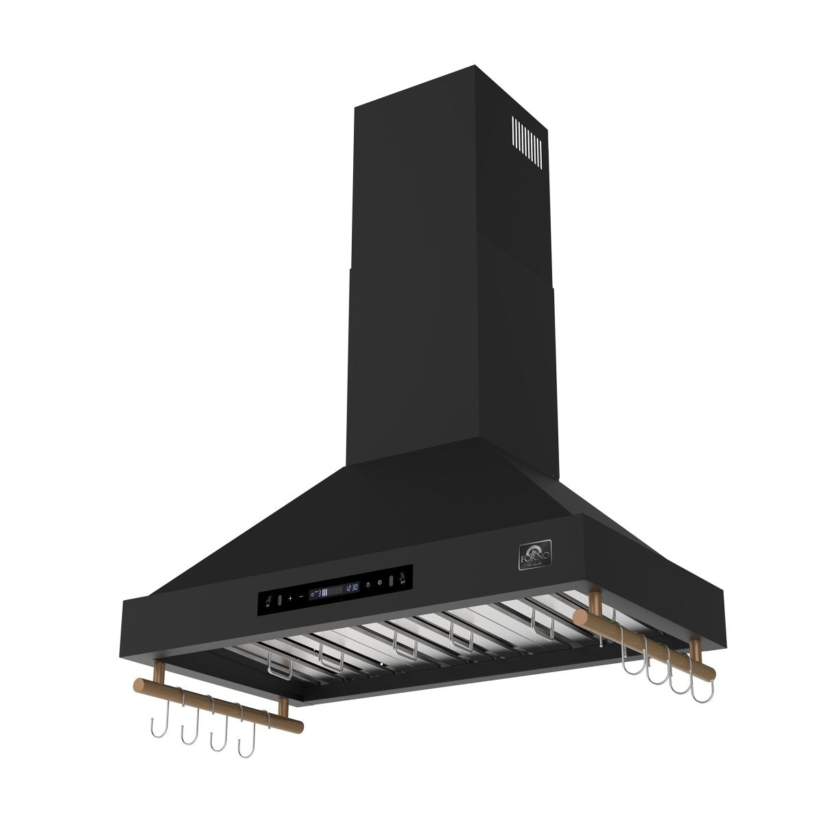Forno Venezia 36 Inch Wall-Mounted Range Hood in Black with Touch Controls and Baffle Filters - BonPrix Électroménagers