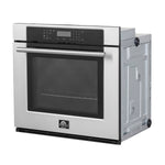 Forno Villarosa 30-Inch Electric Wall Oven, Stainless Steel, 5.0 cu.ft Capacity, Air Fry, Steam Cleaning, Glass Touch Controls - BonPrix Électroménagers