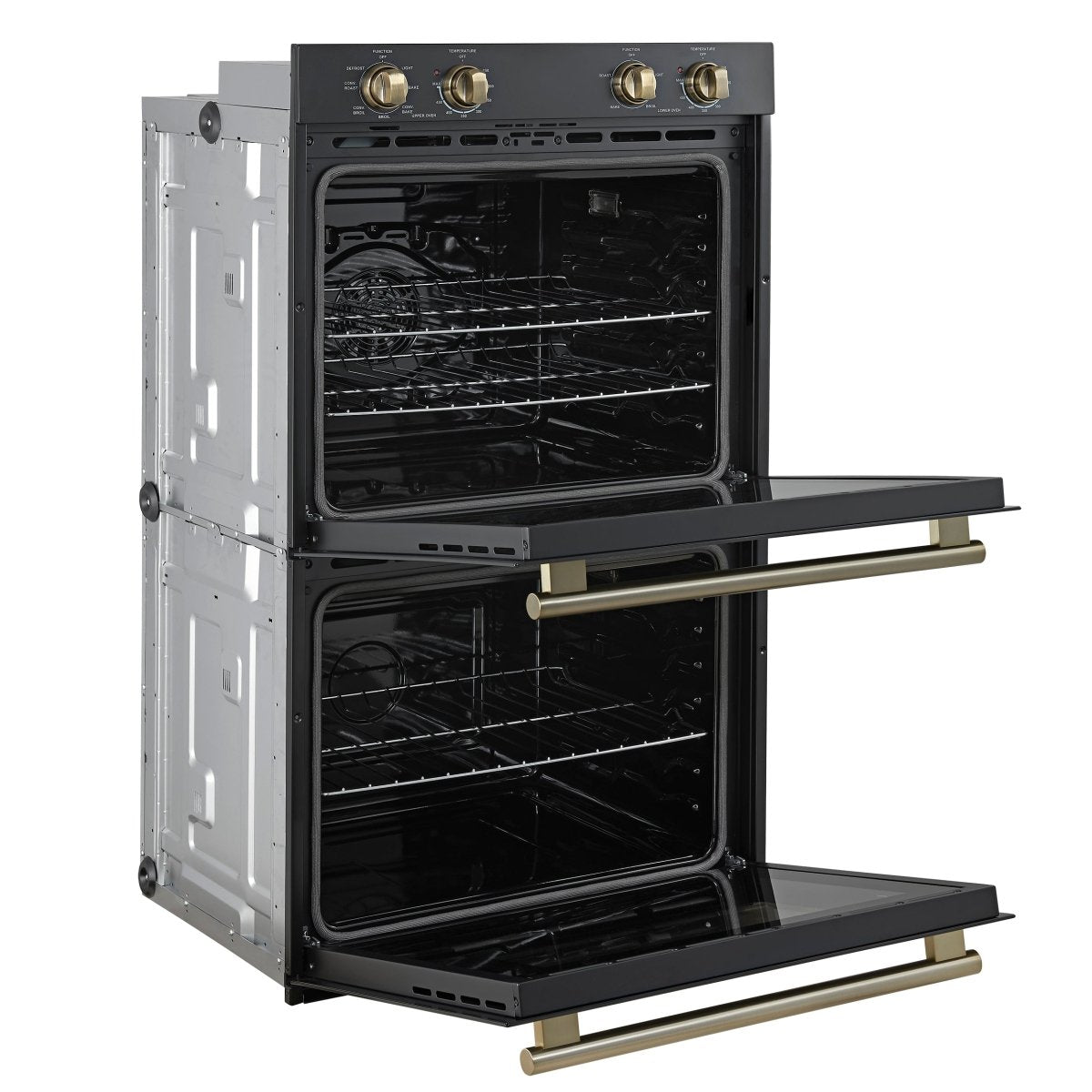 Forno Vomero 30-Inch Double Wall Oven, Black, 10 cu.ft Total Capacity, 7100W Convection, Mechanical Controls, Manuel Steam Clean - BonPrix Électroménagers