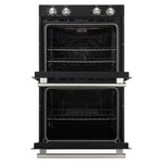 Forno Vomero 30-Inch Double Wall Oven, Black, 10 cu.ft Total Capacity, 7100W Convection, Mechanical Controls, Manuel Steam Clean - BonPrix Électroménagers