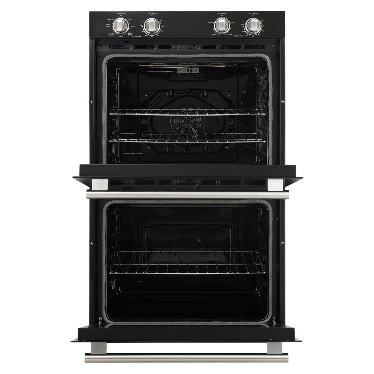 Forno Vomero 30-Inch Double Wall Oven, Black, 10 cu.ft Total Capacity, 7100W Convection, Mechanical Controls, Manuel Steam Clean - BonPrix Électroménagers