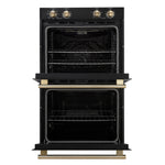 Forno Vomero 30-Inch Double Wall Oven, Black, 10 cu.ft Total Capacity, 7100W Convection, Mechanical Controls, Manuel Steam Clean - BonPrix Électroménagers