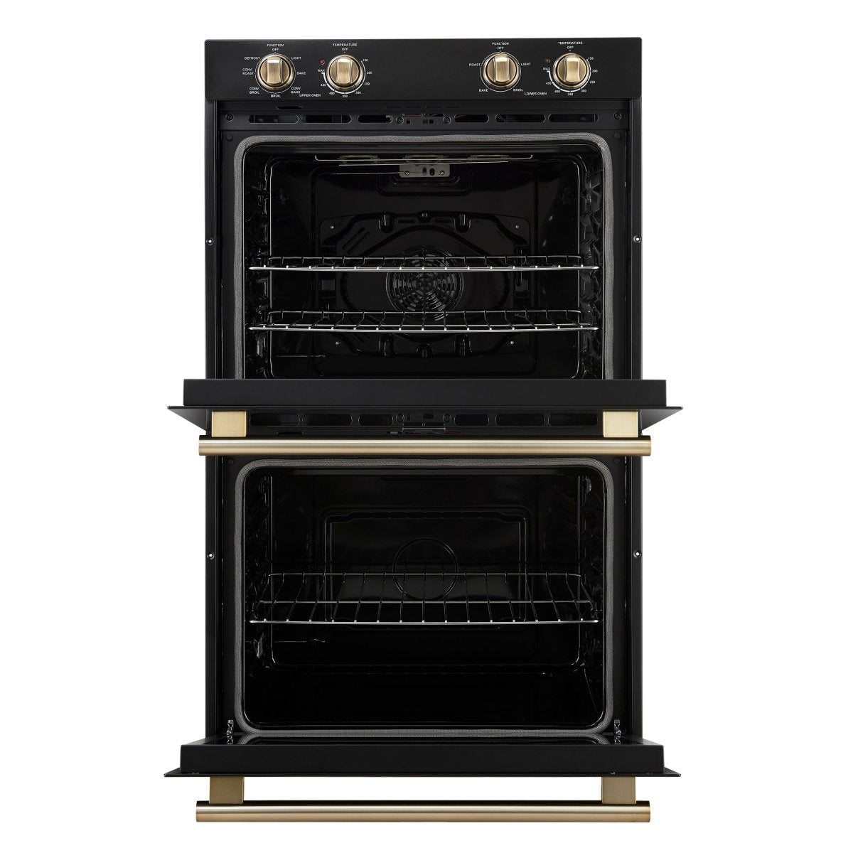 Forno Vomero 30-Inch Double Wall Oven, Black, 10 cu.ft Total Capacity, 7100W Convection, Mechanical Controls, Manuel Steam Clean - BonPrix Électroménagers