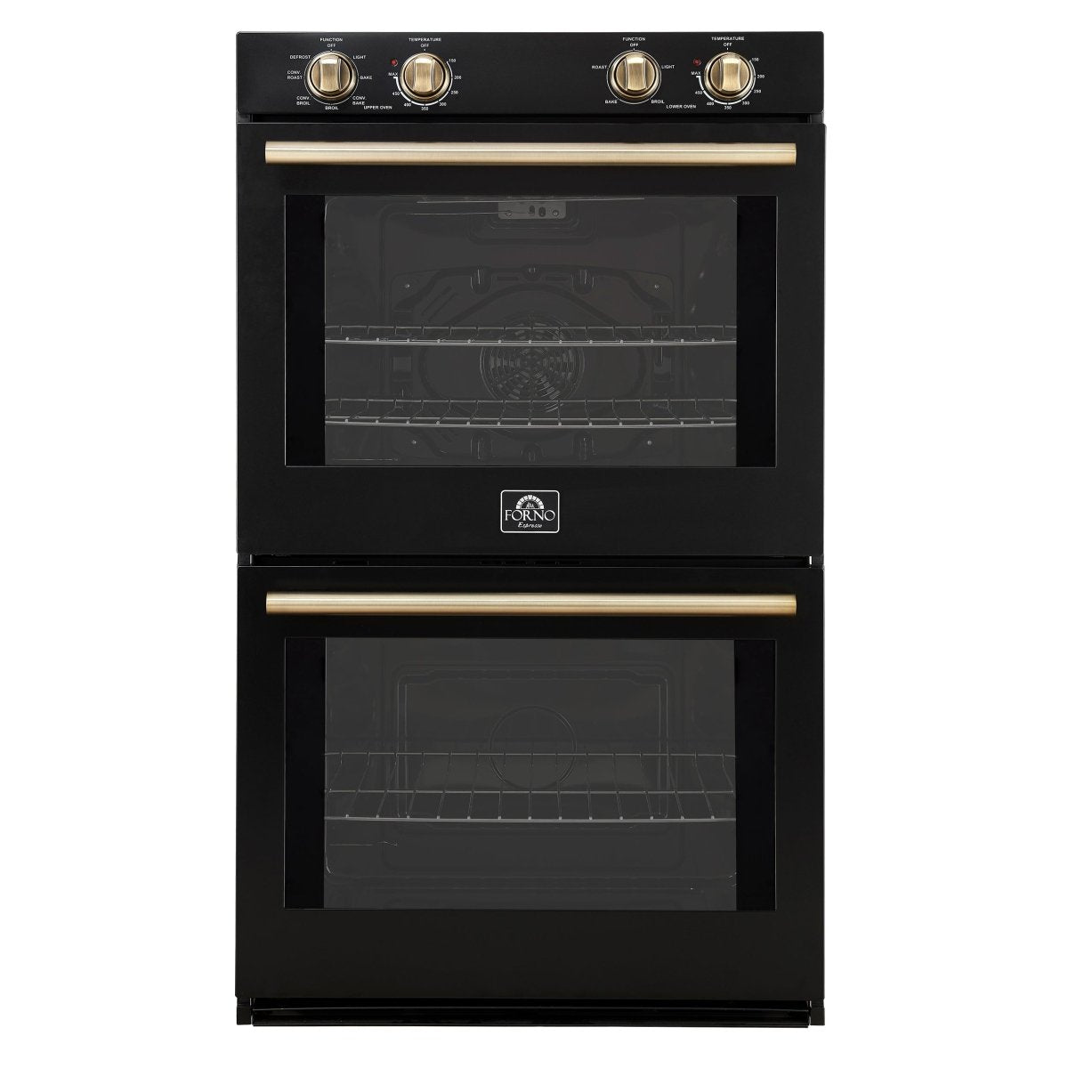 Forno Vomero 30-Inch Double Wall Oven, Black, 10 cu.ft Total Capacity, 7100W Convection, Mechanical Controls, Manuel Steam Clean - BonPrix Électroménagers