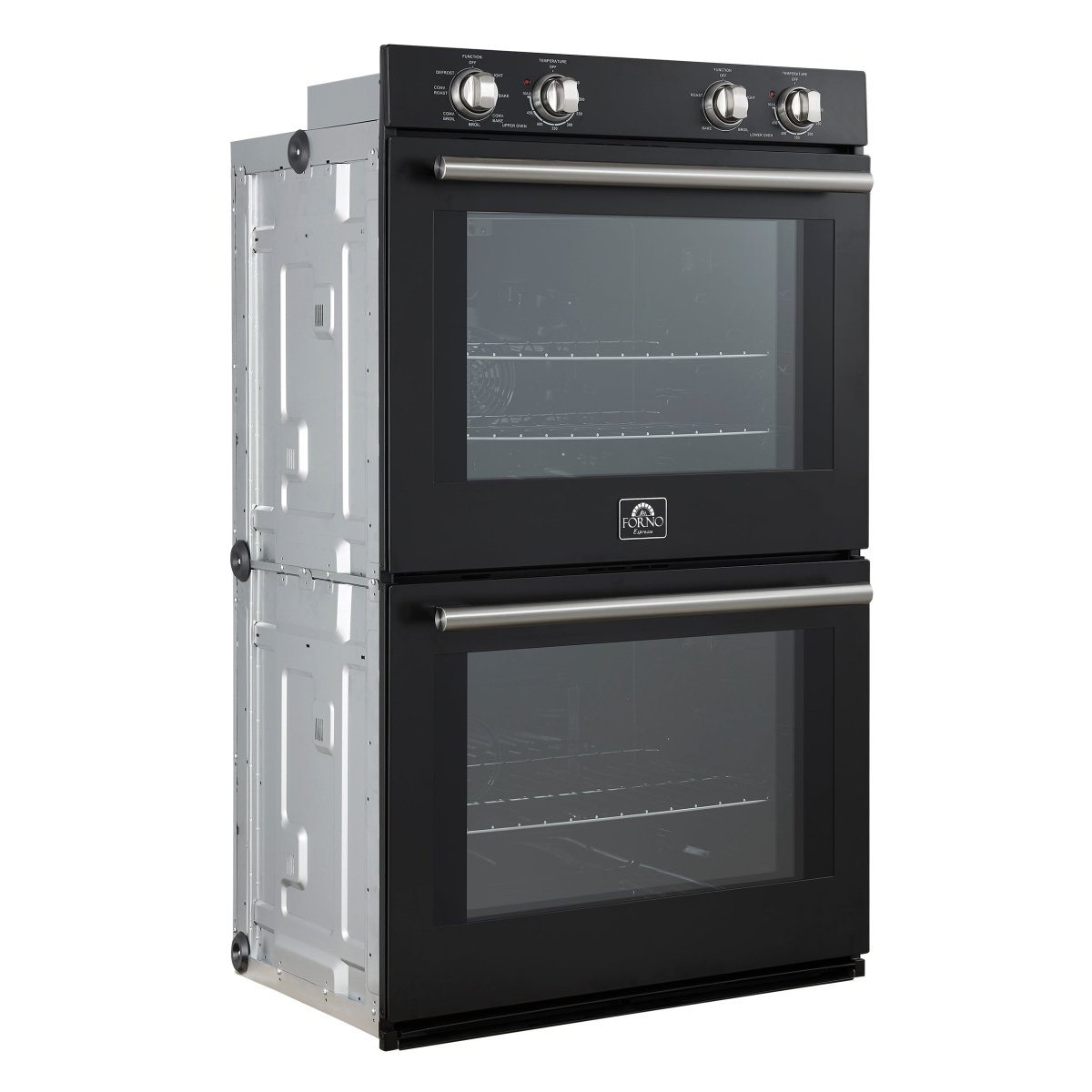 Forno Vomero 30-Inch Double Wall Oven, Black, 10 cu.ft Total Capacity, 7100W Convection, Mechanical Controls, Manuel Steam Clean - BonPrix Électroménagers