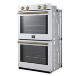 Forno Vomero 30-Inch Double Wall Oven, White, 10 cu.ft Total Capacity, 7100W Convection, Mechanical Controls, Manuel Steam Clean - BonPrix Électroménagers