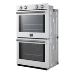 Forno Vomero 30-Inch Double Wall Oven, White, 10 cu.ft Total Capacity, 7100W Convection, Mechanical Controls, Manuel Steam Clean - BonPrix Électroménagers