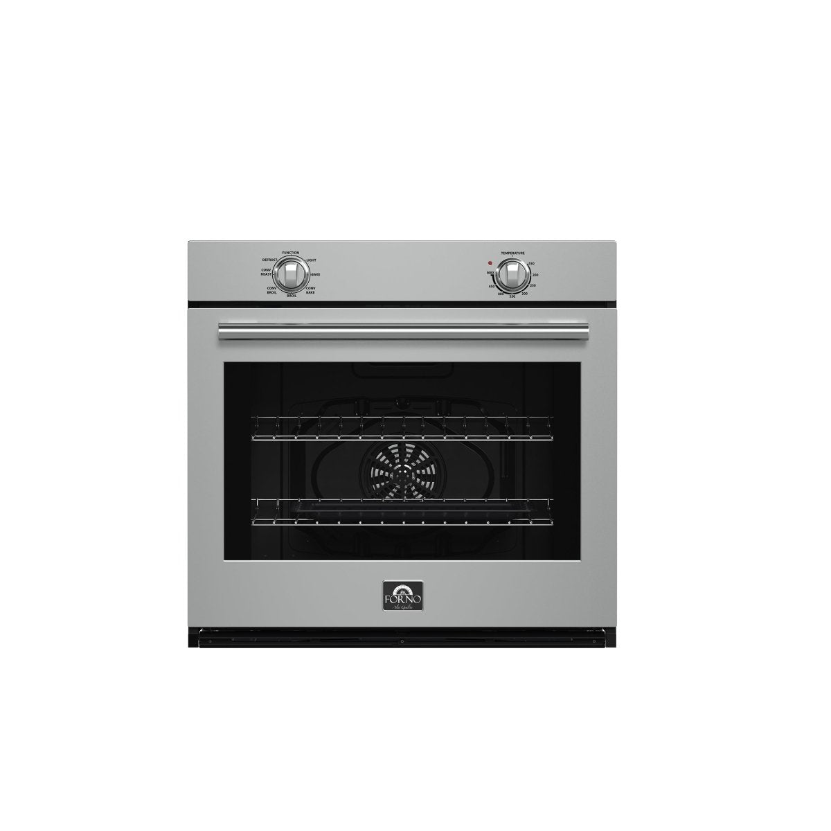 Forno Vomero 30-Inch Wall Oven, Stainless Steel, 5 cu.ft Capacity, 3550 Watts Convection, Mechanical Controls, Self-Cleaning Function - BonPrix Électroménagers