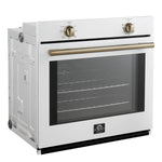 Forno Vomero 30-Inch Wall Oven, White, 5 cu.ft Capacity, 3550 Watts Convection, Mechanical Controls, Manuel Steam Clean - BonPrix Électroménagers