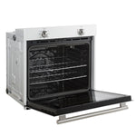 Forno Vomero 30-Inch Wall Oven, White, 5 cu.ft Capacity, 3550 Watts Convection, Mechanical Controls, Manuel Steam Clean - BonPrix Électroménagers
