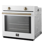 Forno Vomero 30-Inch Wall Oven, White, 5 cu.ft Capacity, 3550 Watts Convection, Mechanical Controls, Manuel Steam Clean - BonPrix Électroménagers