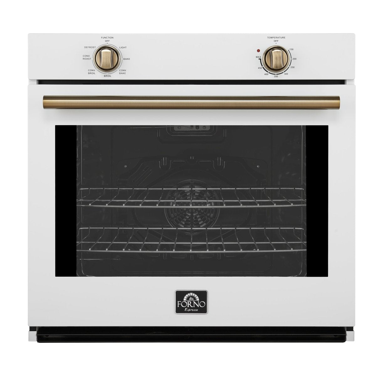 Forno Vomero 30-Inch Wall Oven, White, 5 cu.ft Capacity, 3550 Watts Convection, Mechanical Controls, Manuel Steam Clean - BonPrix Électroménagers